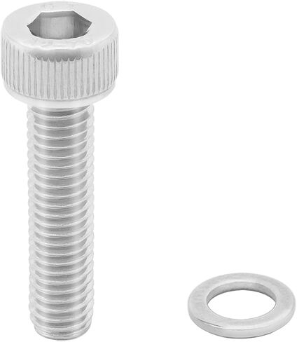 Xcotro 10 قطع من الفولاذ المقاوم للصدأ M5x20mm براغي مقبس سداسي الرأس ومسامير مع غسالات لدراجة MTB دراجة ركوب الدراجات الجذعية الثابتة المسمار الملحقات in Kuwait