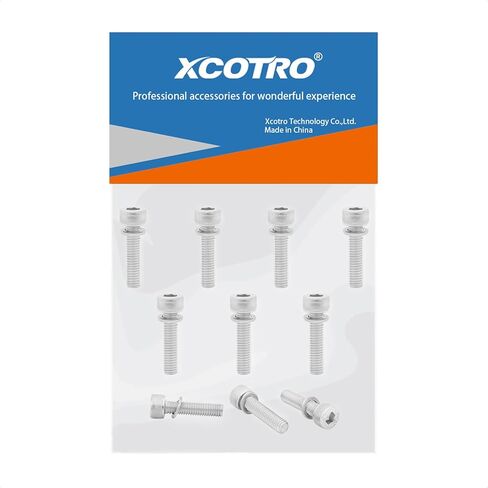 Xcotro 10 قطع من الفولاذ المقاوم للصدأ M5x20mm براغي مقبس سداسي الرأس ومسامير مع غسالات لدراجة MTB دراجة ركوب الدراجات الجذعية الثابتة المسمار الملحقات in Kuwait