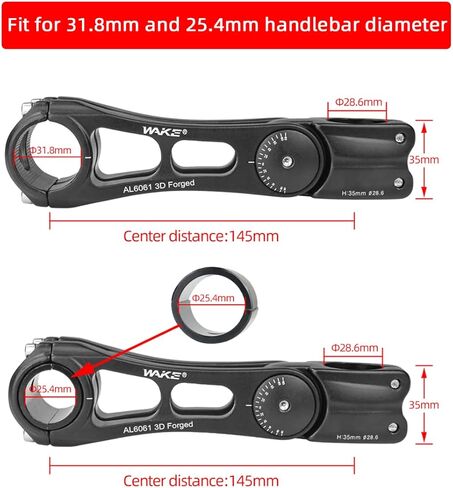 LITEONE Mountain Bike Stem 25.4 31.8 90mm 110mm 145mm MTB Stem 0 90 Degree Adjustable Handlebar Stem MTB Head Stem for Most Bicycle, Fixed Gear, Road Bike, Track Bike, MTB, BMX, Cycling in Saudi Arabia