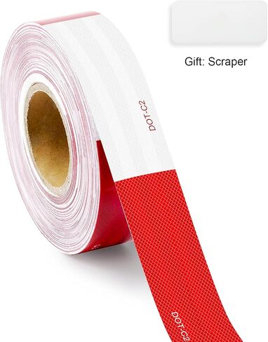 DIRZA Reflective Safety Tape 2 Inch x 151 Feet DOT-C2 Waterproof Red/White Adhesive Conspicuity Reflective Tape for Trailers,Cars,Vehicles,Boats,Signs,Warning in Saudi Arabia