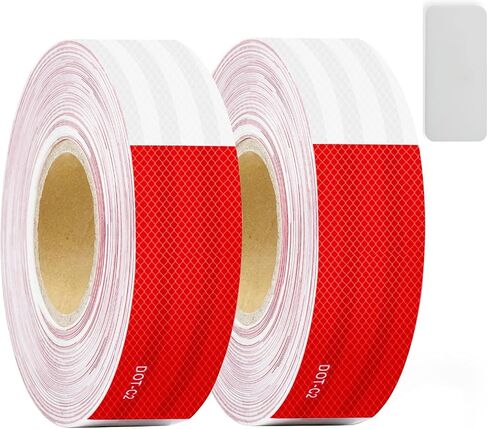 DIRZA Reflective Safety Tape 2 Inch x 151 Feet DOT-C2 Waterproof Red/White Adhesive Conspicuity Reflective Tape for Trailers,Cars,Vehicles,Boats,Signs,Warning in Saudi Arabia