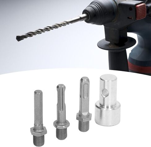 Tissting Earth Auger Adapter, 1 to 3 Garden Drill Adapter 2 Slots 2 Pits Carbon Steel 1/2 Inch Thread Round Shank Power Drill Chuck Connector Tool for Impact Driver in Saudi Arabia