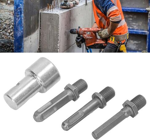 Tissting Earth Auger Adapter, 1 to 3 Garden Drill Adapter 2 Slots 2 Pits Carbon Steel 1/2 Inch Thread Round Shank Power Drill Chuck Connector Tool for Impact Driver in Saudi Arabia