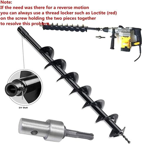 Tissting Earth Auger Adapter, 1 to 3 Garden Drill Adapter 2 Slots 2 Pits Carbon Steel 1/2 Inch Thread Round Shank Power Drill Chuck Connector Tool for Impact Driver in Saudi Arabia
