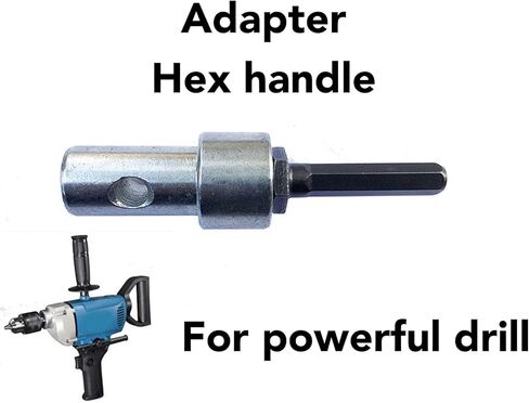 Tissting Earth Auger Adapter, 1 to 3 Garden Drill Adapter 2 Slots 2 Pits Carbon Steel 1/2 Inch Thread Round Shank Power Drill Chuck Connector Tool for Impact Driver in Saudi Arabia