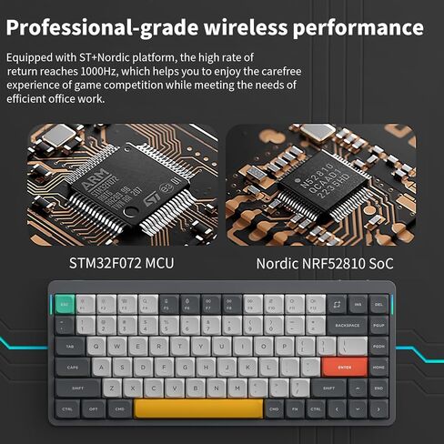 nuphy Air75 V2 لوحة مفاتيح ميكانيكية محمولة بنسبة 75%، لوحة مفاتيح لاسلكية، تدعم لوحات مفاتيح Bluetooth/2.4G/USB-C RGB بلوتوث، متوافقة مع أنظمة Windows/Mac OS/Linux، مفتاح Gray-Gateron Cowberry in Kuwait