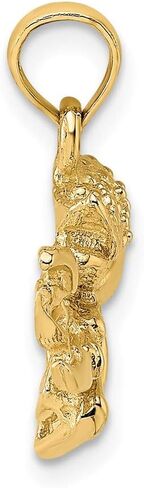 FB JEWELS 14K Yellow Gold 2D Crawfish Textured Pendant (0.5 x 0.8 inches) in Saudi Arabia