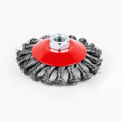 ROZZLOOM 4 بوصة فرشاة سلكية ملتوية لطاحونة الزوايا - 5/8 بوصة - 11 فرشاة أسلاك من الصلب الكربوني الملولب لتنظيف الصدأ الثقيل والخفيف، وإزالة الطلاء والمواد الكاشطة in Kuwait