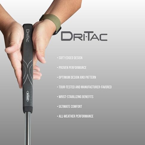مقبض جولف Winn DriTac Lite Jumbo Pistol Putter، رمادي داكن in Saudi Arabia