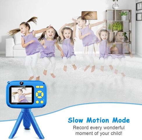 Kids Camera Toys for Boys, 2.4" Screen 1080P FHD Toddler Kid Selfie Camera with Time Lapse, Portable Toys for 3 4 5 6 7 8 9 10 Year Old Boys, Christmas Birthday Gifts for Boys with 32GB SD Card - Blue in Kuwait