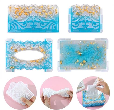 ATYUSVIC Tissue Box Resin Silicone Mold, Jewelry Organizer Box Silicone Mold for Epoxy Resin,for Casting Napkin Box, Jewelry Supply Box, Home Decoration, Handmade Gifts. (Rectangular) in Saudi Arabia