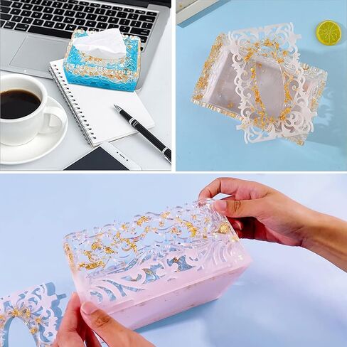 ATYUSVIC Tissue Box Resin Silicone Mold, Jewelry Organizer Box Silicone Mold for Epoxy Resin,for Casting Napkin Box, Jewelry Supply Box, Home Decoration, Handmade Gifts. (Rectangular) in Saudi Arabia