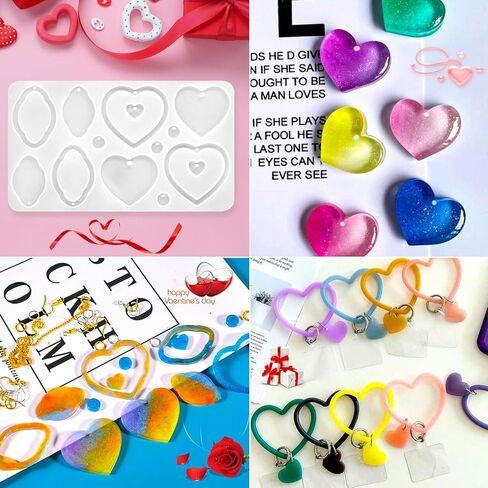 15 Pairs Easter Earring Molds for Resin, Easter Bunny Earring Molds Silicone Easter Egg Resin Epoxy Resin Casting Mold with 200pcs Earring Hook for Keychain Jewelry Pendant DIY Earring Supplies in Kuwait