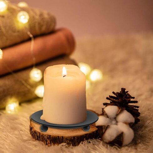2 Pack Iron Plate Candle Holder Decorative Iron Pillar Candle Plate Candlestick Holders Metal Candle Stand for LED & Wax Candles Incense Cones Candle Holder Tray for Wedding Party Home Decor (Black) in Saudi Arabia