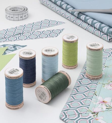 مجموعة خيوط خياطة اللحف والتطريز اليدوية من Gutermann - مجموعة ظلال طبيعية مكونة من 6 بكرات × 200 متر لخياطة اللحف والخياطة. in Saudi Arabia