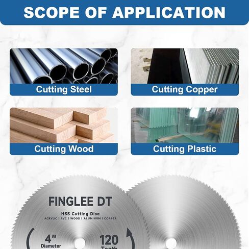 4 Inch HSS Circular Saw Blade, 120 Teeth High Speed Steel Cutting Disc for Wood, Plastic, Acrylic, Cooper, Steel, 3/8" Arbor, More Teeth for Finer Cutting in Saudi Arabia