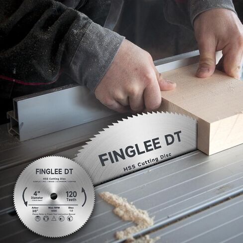 4 Inch HSS Circular Saw Blade, 120 Teeth High Speed Steel Cutting Disc for Wood, Plastic, Acrylic, Cooper, Steel, 3/8" Arbor, More Teeth for Finer Cutting in Saudi Arabia
