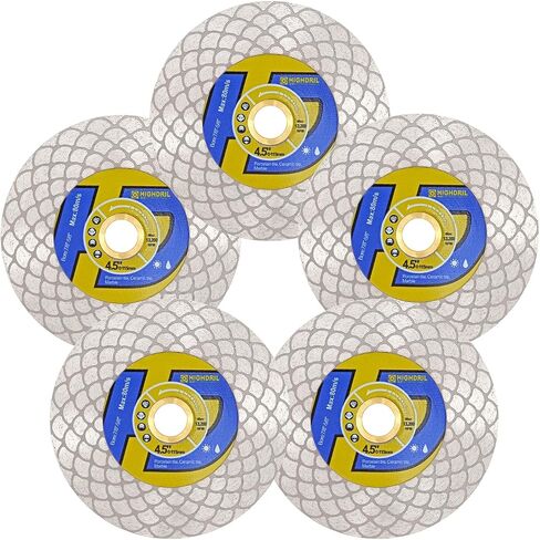 HIGHDRIL Diamond Tile Saw Blade - 2Pcs 4-1/2 Inch/115mm Cutting and Grinding Disc for Porcelain Tile Granite Marble Ceramic Quartz (Fan-shaped Blade) in Saudi Arabia