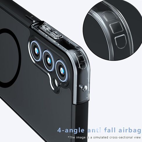 for Samsung Galaxy A15 5G/4G Magnetic Case with 1 Pack Screen Protector Film,Compatible Magsafe Wallet and Bracket [Non-Yellowing] Matte Thin Slim Phone Bumper Cover in Saudi Arabia
