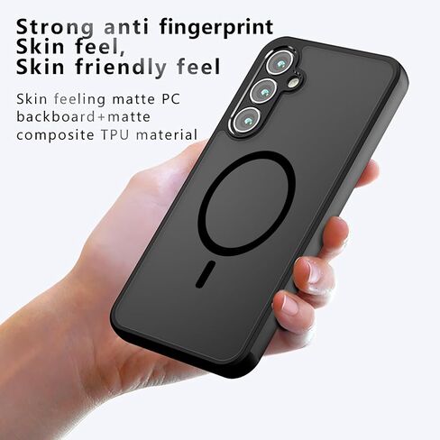 for Samsung Galaxy A15 5G/4G Magnetic Case with 1 Pack Screen Protector Film,Compatible Magsafe Wallet and Bracket [Non-Yellowing] Matte Thin Slim Phone Bumper Cover in Saudi Arabia