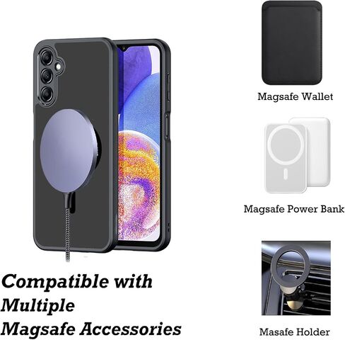 for Samsung Galaxy A15 5G/4G Magnetic Case with 1 Pack Screen Protector Film,Compatible Magsafe Wallet and Bracket [Non-Yellowing] Matte Thin Slim Phone Bumper Cover in Saudi Arabia