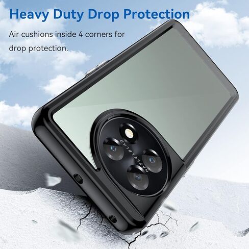 for ONE Plus 1+11 5G Phone Case, with Lightweight and high Transparency Shock Absorption Protection, TPU Material for Comfortable Touch, Screen Camera for high Protection, (Black) in Kuwait