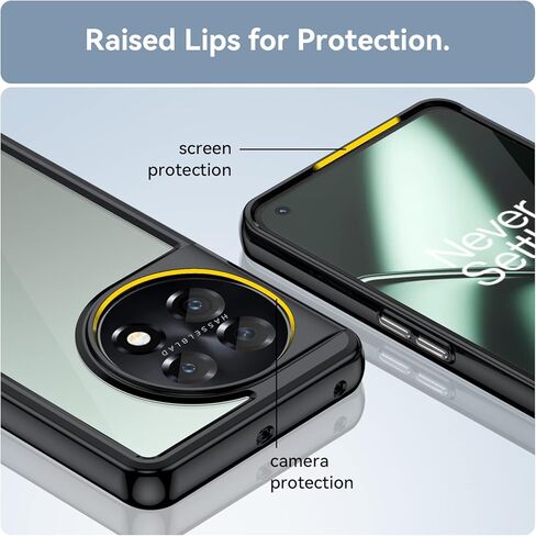 for ONE Plus 1+11 5G Phone Case, with Lightweight and high Transparency Shock Absorption Protection, TPU Material for Comfortable Touch, Screen Camera for high Protection, (Black) in Kuwait