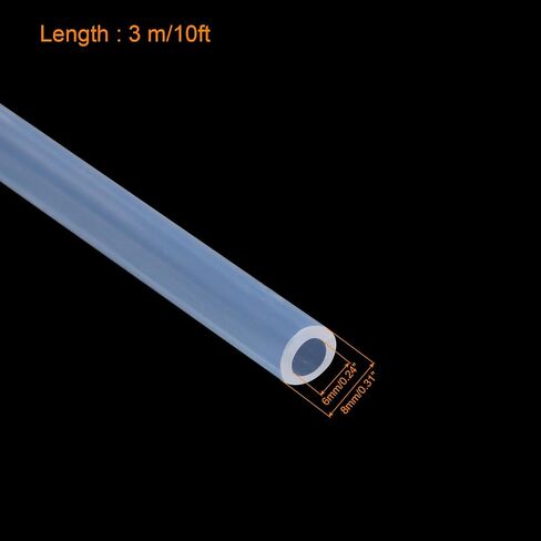 uxcell Silicone Tubing 4mm ID 6mm(1/4") OD 10ft Silicone Rubber Tube Air Hose Water Pipe Clear with Clamps in Saudi Arabia