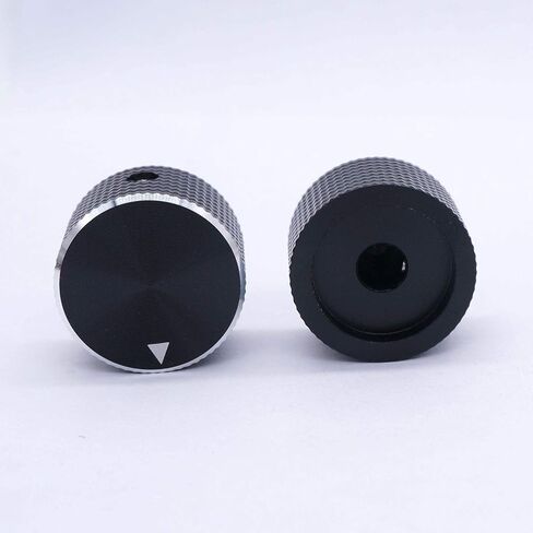 Taiss 2Pcs Guitar Knobs,Electronic Control Potentiometer Knobs, Black Aluminum Volume Audio Electric Guitar Bass Control Knobs,25 mmx15 mm 6.4mm / 0.25" Rotary Control knob in Saudi Arabia