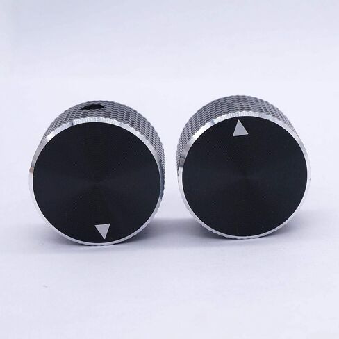 Taiss 2Pcs Guitar Knobs,Electronic Control Potentiometer Knobs, Black Aluminum Volume Audio Electric Guitar Bass Control Knobs,25 mmx15 mm 6.4mm / 0.25" Rotary Control knob in Saudi Arabia