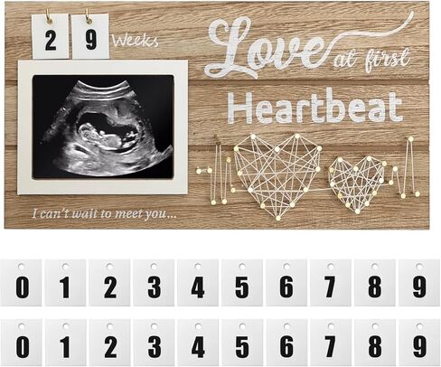 إطار صورة XHKDSYMC بالموجات فوق الصوتية، إطار صورة Sonogram للأطفال، إطار صورة للعد التنازلي بالموجات فوق الصوتية مقاس 11.8 × 5.9 بوصة، هدايا إعلانية للأم الجديدة in Kuwait