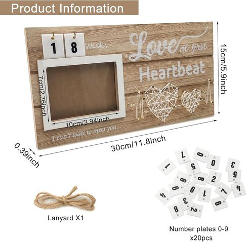 إطار صورة XHKDSYMC بالموجات فوق الصوتية، إطار صورة Sonogram للأطفال، إطار صورة للعد التنازلي بالموجات فوق الصوتية مقاس 11.8 × 5.9 بوصة، هدايا إعلانية للأم الجديدة in Kuwait