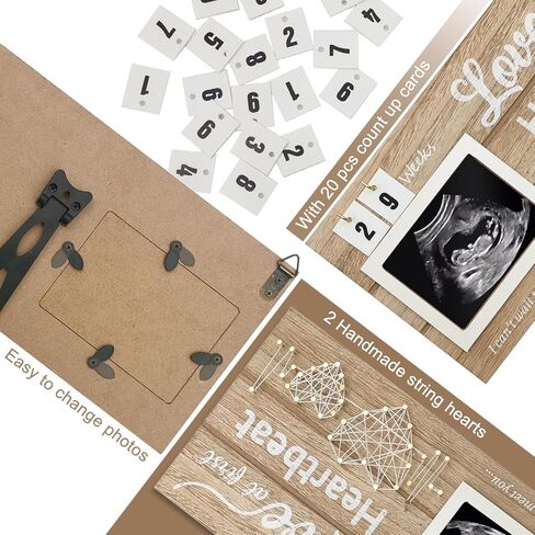 إطار صورة XHKDSYMC بالموجات فوق الصوتية، إطار صورة Sonogram للأطفال، إطار صورة للعد التنازلي بالموجات فوق الصوتية مقاس 11.8 × 5.9 بوصة، هدايا إعلانية للأم الجديدة in Kuwait