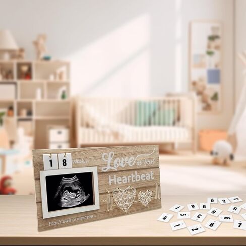 إطار صورة XHKDSYMC بالموجات فوق الصوتية، إطار صورة Sonogram للأطفال، إطار صورة للعد التنازلي بالموجات فوق الصوتية مقاس 11.8 × 5.9 بوصة، هدايا إعلانية للأم الجديدة in Kuwait