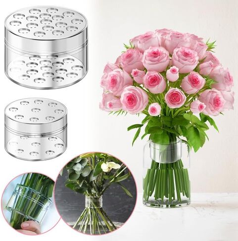 2pcs Spiral Ikebana Stem Holder, Spiral Stem Holder for Vases, Spiral Flower Stem Holder, 2024 Spiral Ikebana Stem Holder Ring, Spiral DIY Bouquet Twister Flower Arrangement Holder (2pcs Clear, S+L) in Saudi Arabia