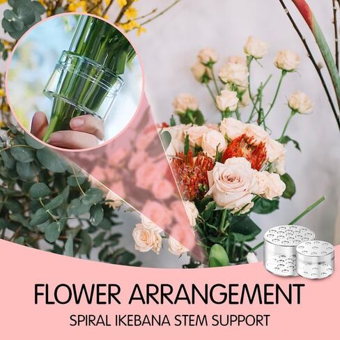 2pcs Spiral Ikebana Stem Holder, Spiral Stem Holder for Vases, Spiral Flower Stem Holder, 2024 Spiral Ikebana Stem Holder Ring, Spiral DIY Bouquet Twister Flower Arrangement Holder (2pcs Clear, S+L) in Saudi Arabia