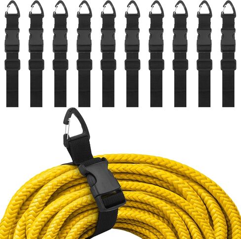 10 Pcs 17 Inch Adjustable Extension Cord Organizer Strap Heavy Duty Extension Cord Holder Organizer with Triangle Clips, Storage Strap Holder for Cords Hoses Rope Cables Garage Organization in Kuwait