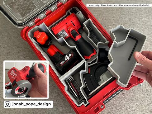 Generic Jonah Pope Design إدراج مطبوع ثلاثي الأبعاد لأداة القطع M12 ومنظم العبوات (إدراج فقط) (أسود) in Saudi Arabia
