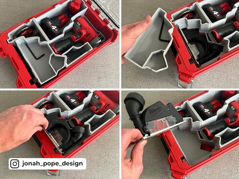 Generic Jonah Pope Design إدراج مطبوع ثلاثي الأبعاد لأداة القطع M12 ومنظم العبوات (إدراج فقط) (أسود) in Saudi Arabia