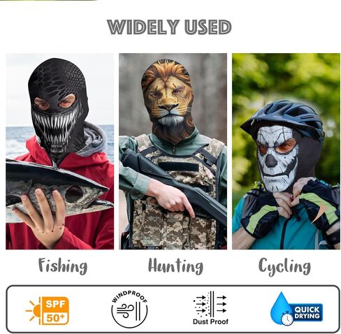Kiyrnie Balaclava Face Mask Men Women 2 Hole Full Mask Skull Motorcycle Cycling in Saudi Arabia