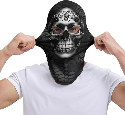 Kiyrnie Balaclava Face Mask Men Women 2 Hole Full Mask Skull Motorcycle Cycling in Saudi Arabia
