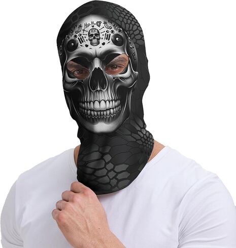 Kiyrnie Balaclava Face Mask Men Women 2 Hole Full Mask Skull Motorcycle Cycling in Saudi Arabia