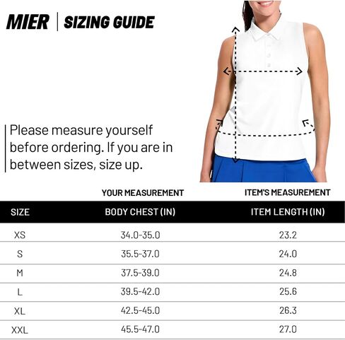 MIER Women's Golf Polo Shirts Sleeveless Dry Fit Collared Tennis Top with Racerback Athletic Solid Tank Tops, Breathable in Saudi Arabia