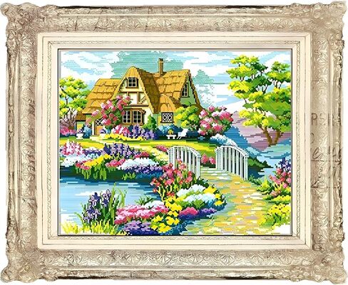 LOMTRATS مجموعة غرز متقاطعة أنيقة للمنزل 11CT مجموعة تطريز مختومة DIY حرفة تطريز للمبتدئين أو المبتدئين (40 × 30 سم) in Kuwait