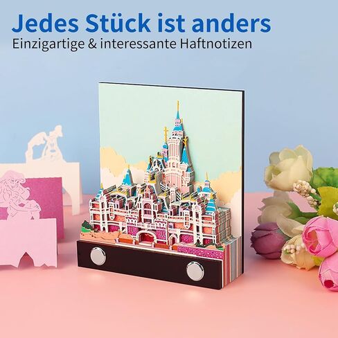 3D Memo Pad, Creative 3D Memo Pads Paper Art,Carving 3D Notepad DIY Sticky Post Craft Carving Gift,Fantasy Castle Art Notepad Desktop Decoration. (Castle 1) in Saudi Arabia