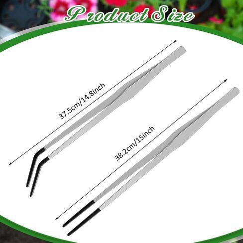 Ziliny 2 Pcs Reptile Feeding Tongs Stainless Steel Long Handle Tweezers Straight and Bent Rubber Tipped Tweezers with 2 Pcs Reptile Food Dish Bowl Terrarium Feeder Tools for Gecko Snake (10'', 10.5'') in Saudi Arabia