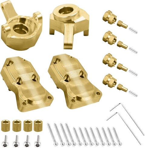 Hobby Fans نحاس ممتد 7 مم محور سداسي للعجلة بسمك 8 مم ومفصل توجيه نحاسي وغطاء مختلف متوافق مع AXIAL SCX24 AXI90081 أجزاء ترقيات 1/24 RC ملحقات السيارة الزاحفة (ذهبي) in Kuwait