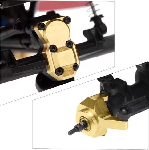 Hobby Fans نحاس ممتد 7 مم محور سداسي للعجلة بسمك 8 مم ومفصل توجيه نحاسي وغطاء مختلف متوافق مع AXIAL SCX24 AXI90081 أجزاء ترقيات 1/24 RC ملحقات السيارة الزاحفة (ذهبي) in Kuwait