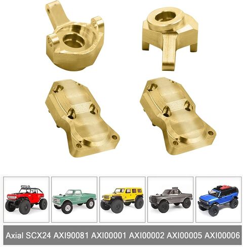 Hobby Fans نحاس ممتد 7 مم محور سداسي للعجلة بسمك 8 مم ومفصل توجيه نحاسي وغطاء مختلف متوافق مع AXIAL SCX24 AXI90081 أجزاء ترقيات 1/24 RC ملحقات السيارة الزاحفة (ذهبي) in Kuwait