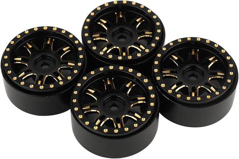 RZXYLRC 4 قطع 1.0 محور عجلات نحاسية لـ 1/24 محوري SCX24 90081 C10 AX24 1/18 TRX4m RC أجزاء ترقية السيارة الزاحفة (حافة A) in Saudi Arabia